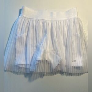 White mini tennis skirt